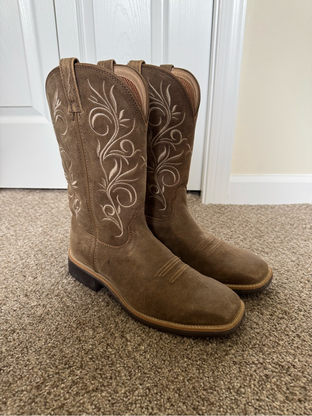Twisted X Square Toe Boots with Embroidered Shaft